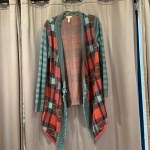 Matilda Jane Teal Plaid Cardigan